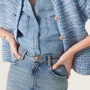 ba&sh blue cardigan